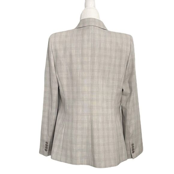 Elie Tahari Allegra Micro-Plaid One Button Jacket Blazer Gray Size 12 NWT - Picture 6 of 10